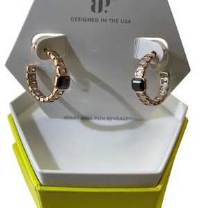 Bomb Party “What Waits In Stones”ER18066- Black Onyx /Rose Gold NIB